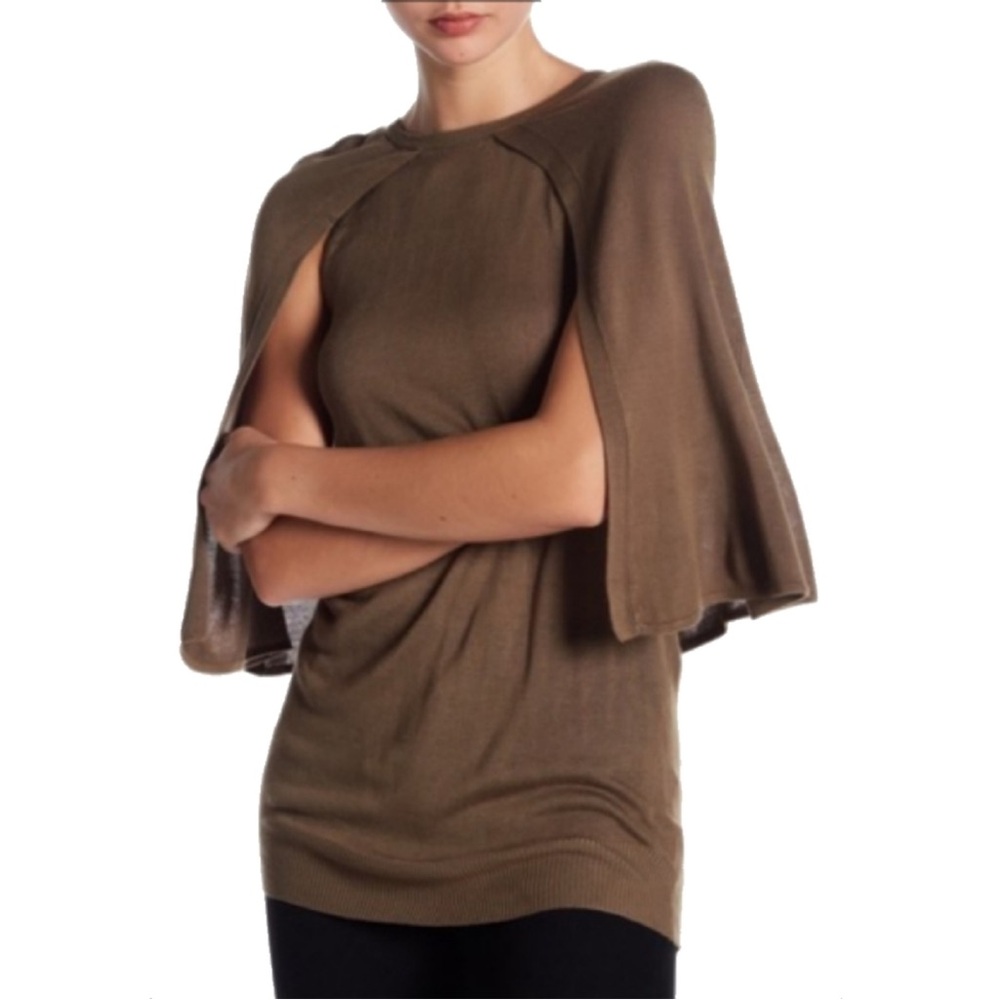 Black Cape Sleeve Top